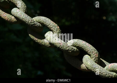 Rusty chain with black background Stock Photo