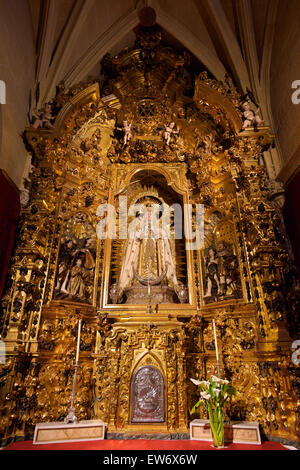 Side Altar of Mary Queen of Heaven in Saint Mary of the Assumption basilica in Arcos de la Frontera Spain Stock Photo