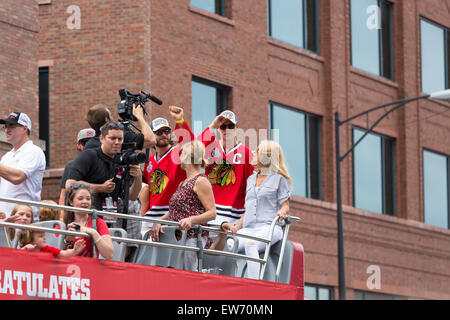 Chicago, Illinois, USA. 18th June, 2015. Chicago Blackhawks victory celebration. Johathan Towes 2015 Chicago Blackhawks Victory Parade Credit:  Gary Hebding Jr./Alamy Live News Stock Photo