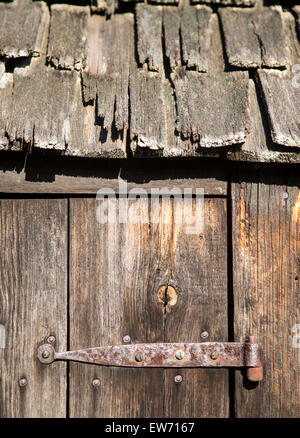 Detail of an old rusty hinge Stock Photo