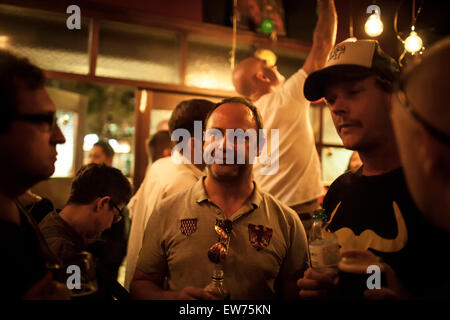 Irish bar in Taiwan, People celebrating Stock Photo