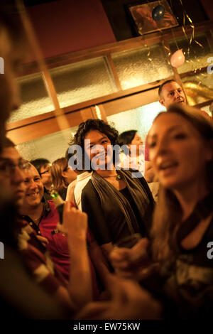 Irish bar in Taiwan, People celebrating Stock Photo