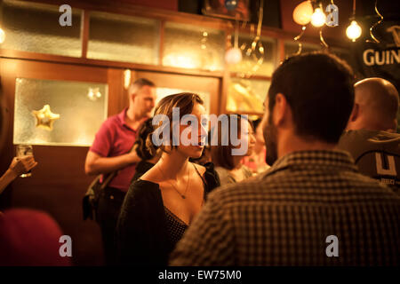 Irish bar in Taiwan, People celebrating Stock Photo