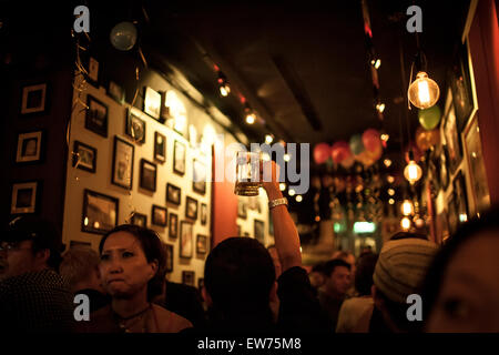 Irish bar in Taiwan, People celebrating Stock Photo