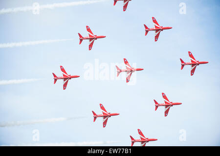 Royal Airforce display team the Red Arrows Stock Photo