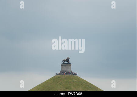 Lions Mound, Waterloo, Belgium. 19th June, 2015. Preparations begin for the massive reenactment of the Battle of Waterloo taking place over two days alongside the original battlefield with combatants in authentic period military costume. The French Napoleonic attack takes place on the evening of 19th June and the Allied counterattack on the 20th June 2015 in possibly the largest military reenactment ever held. Credit:  Malcolm Park editorial/Alamy Live News Stock Photo