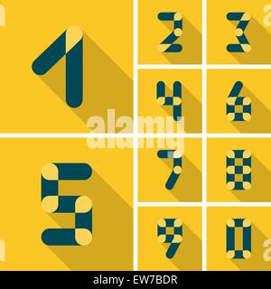 Numbers. Icons set. Vector flat design. Stock Vector