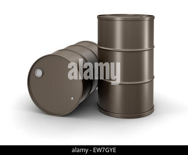 Oil drums (clipping path included) Stock Photo