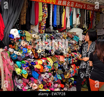 Shíliùpù Fabric Market Shanghai China  (For textiles and custom made clothes, Shi Liu Pu Fabric Market (168 Dong Men Rd.) Stock Photo