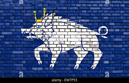 flag of Kingswinford painted on brick wall Stock Photo