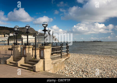 UK, Wales, Conwy, Llandudno, promenade, bandstand over North Beach Stock Photo
