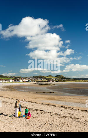 UK, Wales, Conwy, Llandudno, West Shore, family on beach Stock Photo