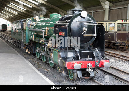 Little steam train on the Romney, Hythe and Dymchurch Railway, Kent, England Stock Photo