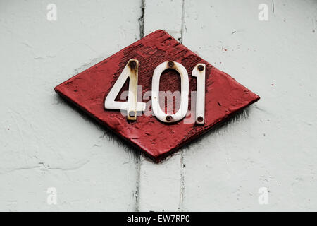 401 on red shape Stock Photo