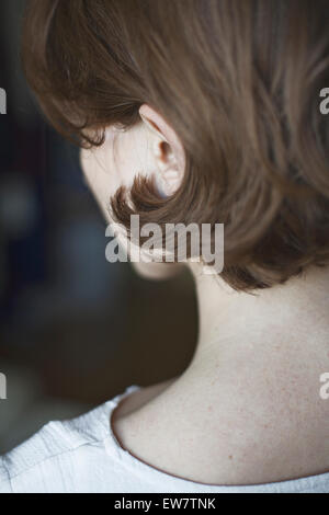 Close-up of a woman's neck from behind Stock Photo