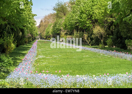 The Cismigiu Gardens (Parcul Cismigiu) is one of the largest and most beautiful public parks in downtown Bucharest built in 1847 Stock Photo