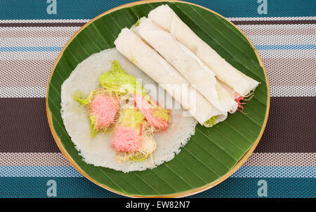 Thai cotton candy burrito pancake, (Cotton candy) Stock Photo