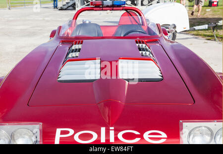 Antique police car at 12 Hours of Sebring Car race in Sebring Florida Stock Photo