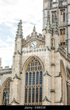 North Transept and Clock of Bath Abbey in Bath Somerset Stock Photo