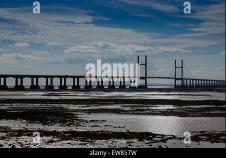 Second Severn Crossing, the M4 motorway crossing the River Severn Estuary from England to Wales Stock Photo