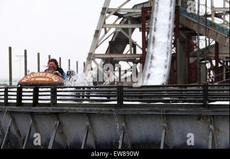 Log Flume at Great Yarmouth Pleasure Beach in Norfolk Stock Photo