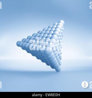 Pyramid of balls. 3d vector illustration. Can be used for marketing, website, presentation. Stock Vector