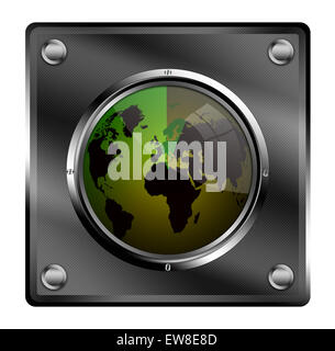 World map radar or sonar Stock Photo - Alamy