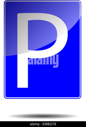 Parking sign. Road symbol traffic, transportation zone, vector graphic illustration Stock Photo
