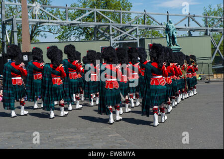 The Scots Guards marching in Edinburgh Castle