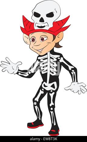 Boy in a Halloween Costume, vector illustration Stock Vector