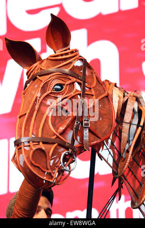 London, UK. 20th June, 2015. Warhorse pays a visit to West End Live 2015 in London Credit:  Paul Brown/Alamy Live News Stock Photo