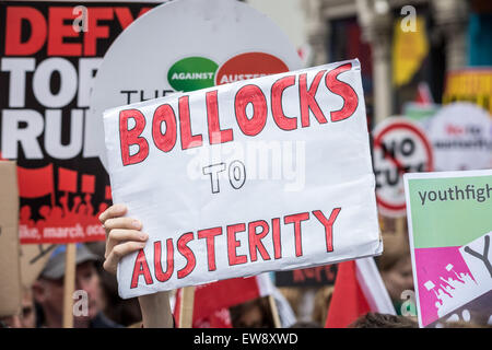 London, UK. 20th June, 2015. ‘End Austerity Now’ Mass Protest Demonstration Credit:  Guy Corbishley/Alamy Live News Stock Photo