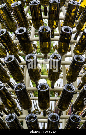 Wine bottle art installation Stock Photo