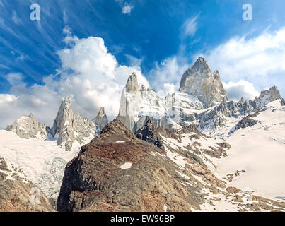 Fitz Roy Mountain Range in Patagonia, Argentina Stock Photo