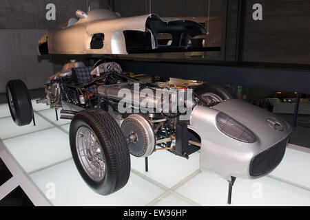 An exploded view of a Mercedes F1 car at Mercedes-Benz World Stock ...