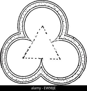 Three-leaf Clover Design, vintage engraved illustration. Dictionary of Words and Things - Larive and Fleury - 1895 Stock Vector