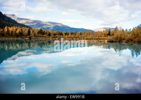 Calm Autumn Day in Remote Alaska - late Autumn Stock Photo