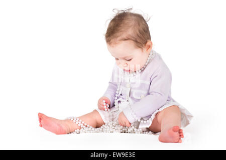 Beautiful baby girl in an elegant shirt Stock Photo