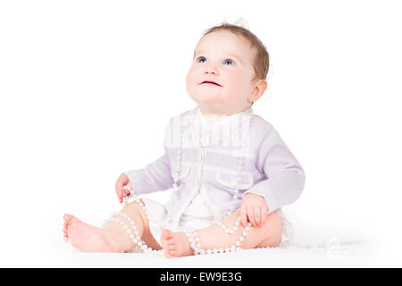 Beautiful baby girl in an elegant shirt Stock Photo