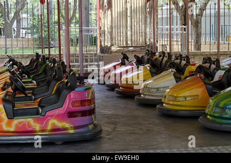 View of bumper cars in a village fair Stock Photo