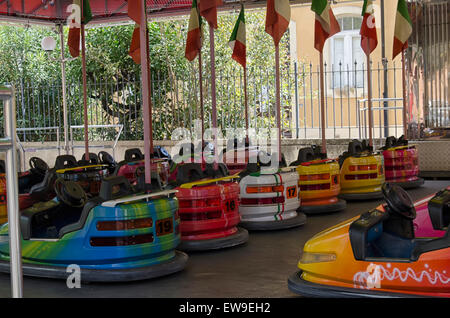 View of bumper cars in a fairground Stock Photo