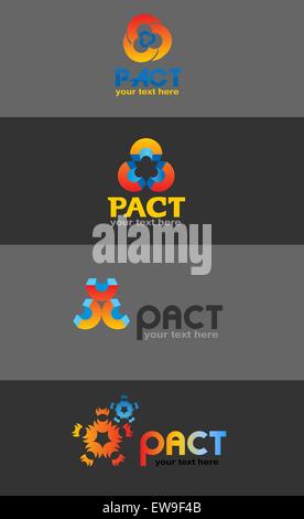 Pact logo, various designs, vector illustration Stock Vector