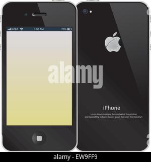 iPhone, Front and Back, Color Illustration Stock Vector