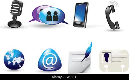 Web icons with communication theme, vector illustration Stock Vector