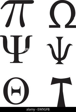 Greek signs and symbols - tattoo Stock Vector