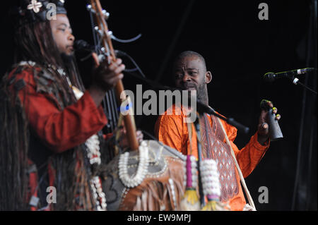Liverpool, UK. 20th June, 2015. BKO Quintet from Mali. Africa Oye Festival 2015. Saturday 20th & Sunday 21st June 2015. Review Field, Sefton Park, Liverpool, England, UK.. Africa Oyé, the UK's largest free celebration of African music and culture takes place annually in Liverpool. Credit:  David Colbran/Alamy Live News Stock Photo