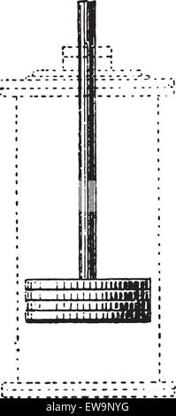 Piston, vintage engraved illustration. Dictionary of words and things - Larive and Fleury - 1895. Stock Vector