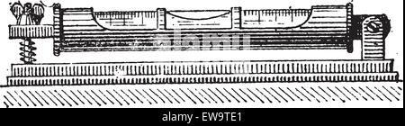 Spirit or Bubble Level, tubular, vintage engraved illustration. Dictionary of Words and Things - Larive and Fleury - 1895 Stock Vector