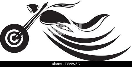 Tattoo design of motorbike, vintage engraved illustration. Stock Vector