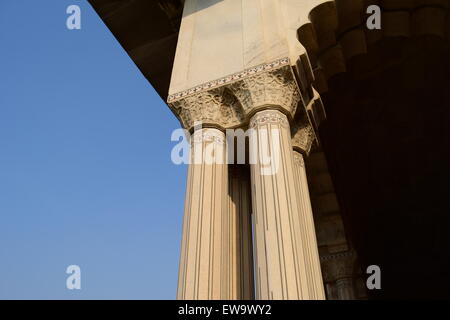 Marble Column Architecture Detail in Agra Fort India Stock Photo